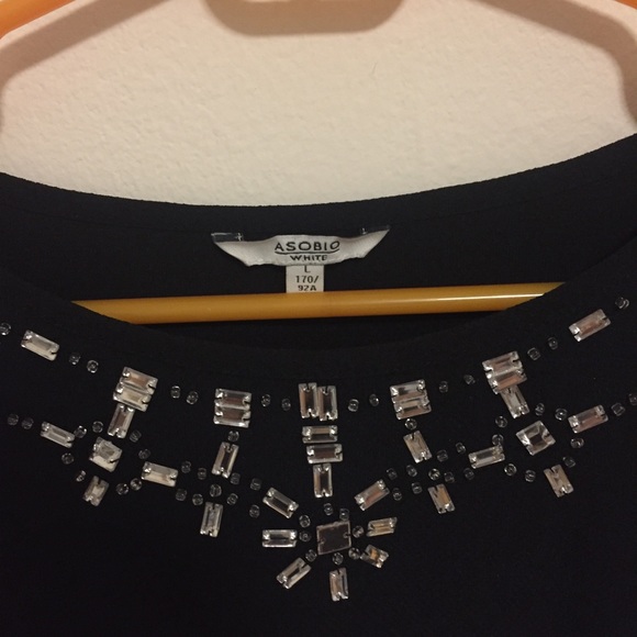 Asobio black gemstone collar peplum longsleeve top - Picture 2 of 5